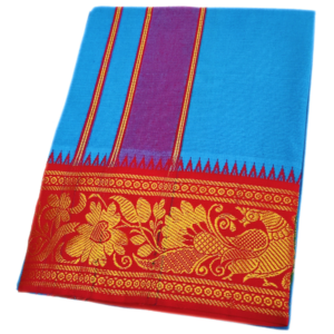 Anandha Blue Color Cotton Jacquard 2 Meter Lungi/Dhoti