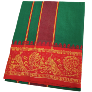 Dark Green Color Cotton Jacquard 2 Meter Lungi/Dhoti