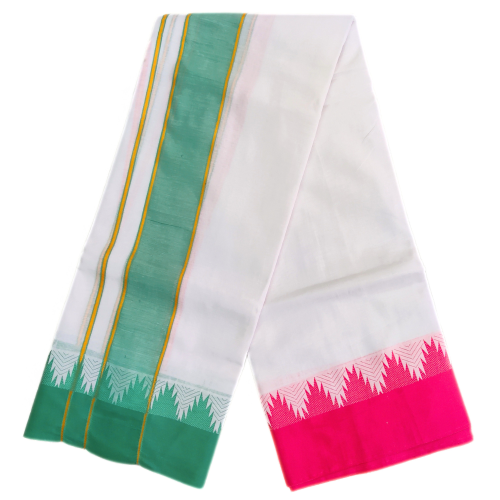 Pavanji Thalampoo White Dhoti Towel Set