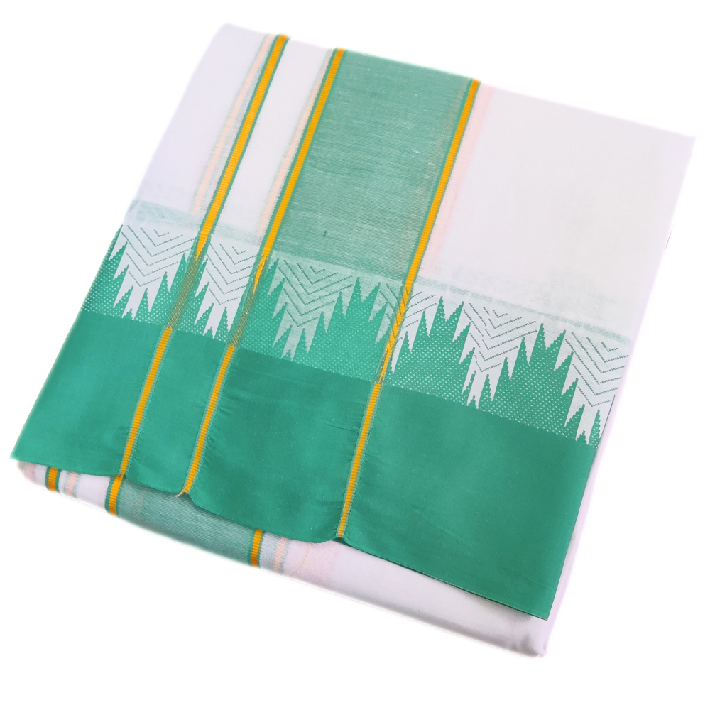 Pavanji Thalampoo White Dhoti Towel Set