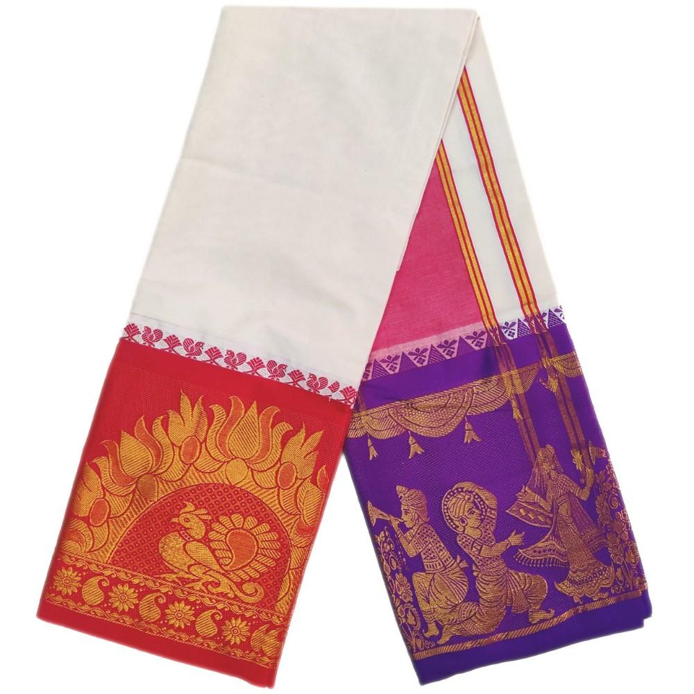 Aandavar Jacquard 12 Inch Border Dhoti - Image 2