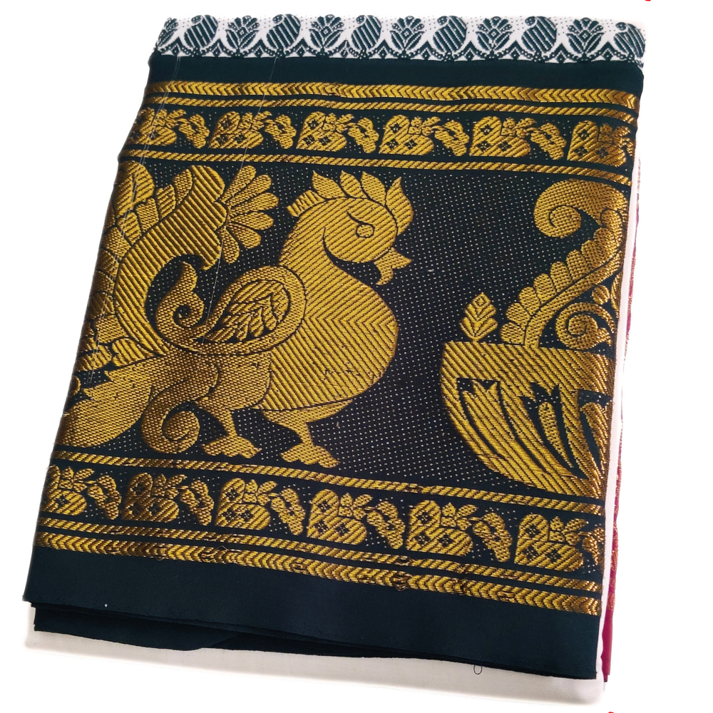 Annam Designed 12 Inch Border Dhoti Towel Set