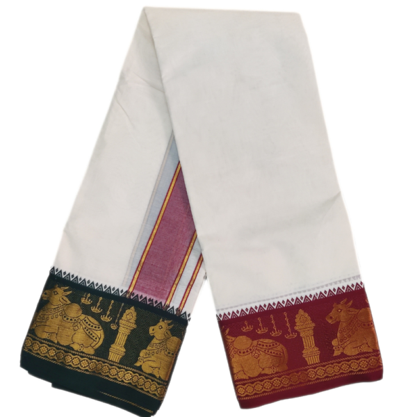 Nandhi Lingam Designed 7 Inch Jacquard Dhoti - Image 3