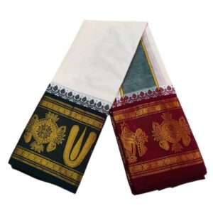 Thiruman Designed 12 Inch Border Dhoti Towel Set
