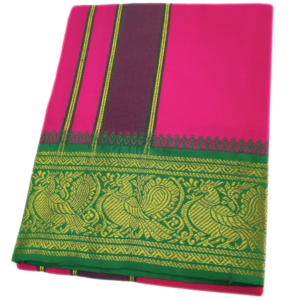 Rose Color Cotton Jacquard 2 Meter Lungi/Dhoti