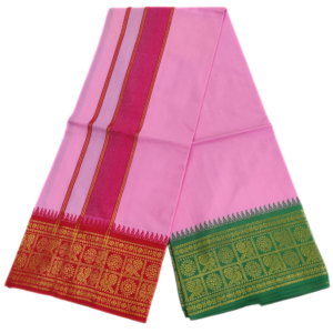Baby Pink Color Cotton Jacquard 2 Meter Lungi/Dhoti