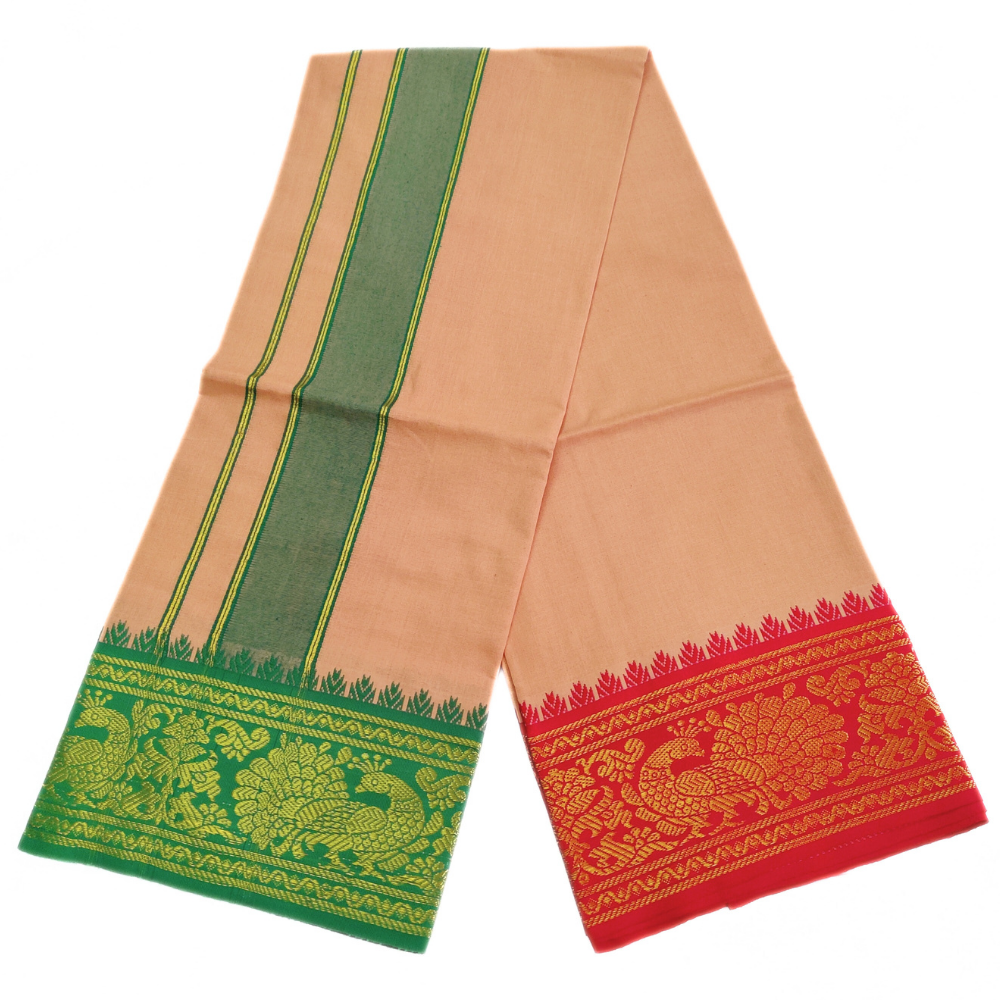 Biscuit Color Cotton Jacquard 2 Meter Lungi/Dhoti