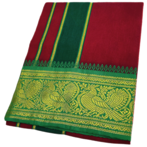 Maroon Color Cotton Jacquard 2 Meter Lungi/Dhoti