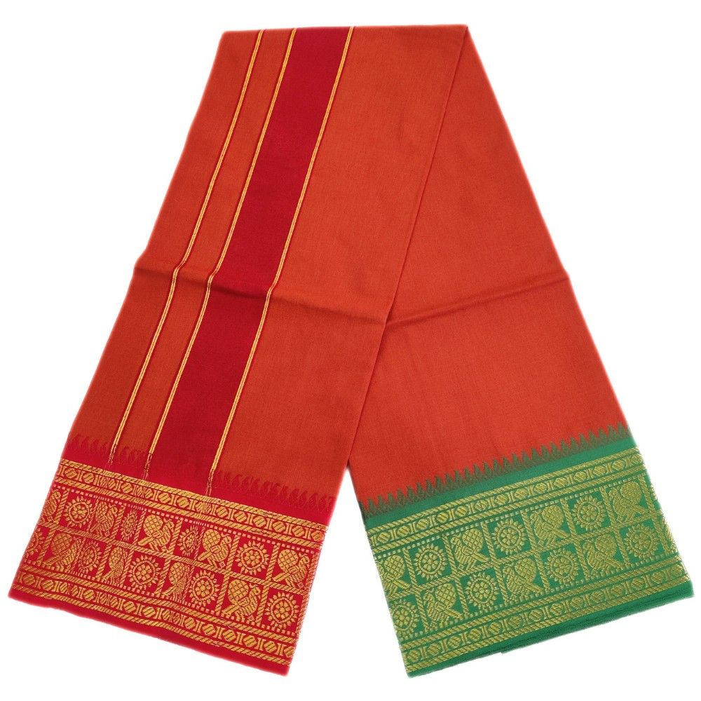 Dark Kavi Color Cotton Jacquard 2 Meter Lungi/Dhoti - Image 2