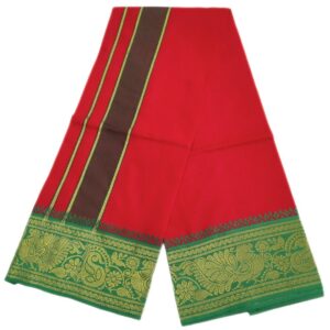 Red Color Cotton Jacquard 2 Meter Lungi/Dhoti