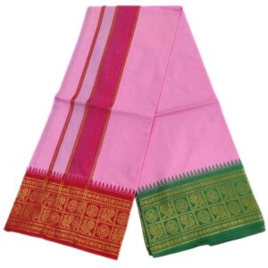 Baby Pink Color Cotton Jacquard 2 Meter Lungi/Dhoti