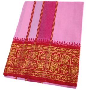 Baby Pink Color Cotton Jacquard 2 Meter Lungi/Dhoti