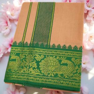 Biscuit Color Cotton Jacquard 2 Meter Lungi/Dhoti