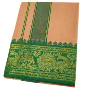 Biscuit Color Cotton Jacquard 2 Meter Lungi/Dhoti