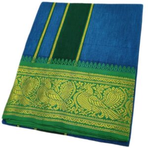 Blue Color Cotton Jacquard 2 Meter Lungi/Dhoti