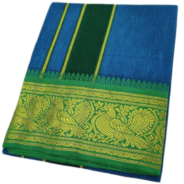 Blue Color Cotton Jacquard 2 Meter Lungi/Dhoti