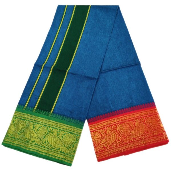 Blue Color Cotton Jacquard 2 Meter Lungi/Dhoti - Image 2