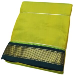 Mint Green Color Mayilkan Border Pure Silk Dhoti Towel Set