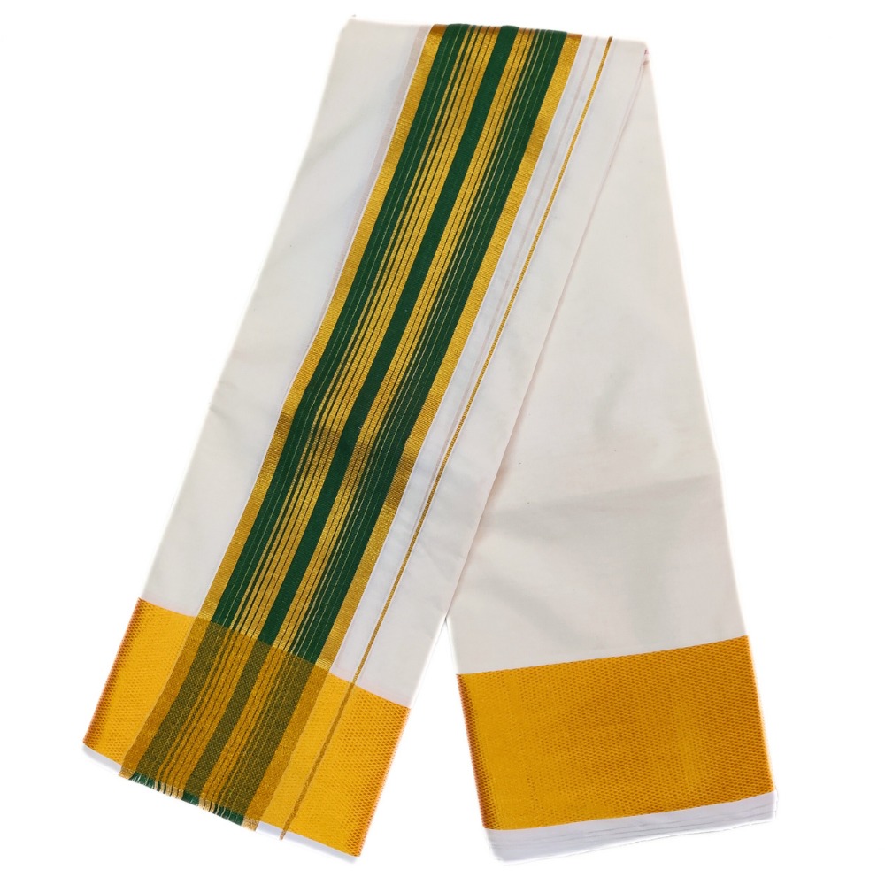 5 Inch Cotton Golden Border Dhoti