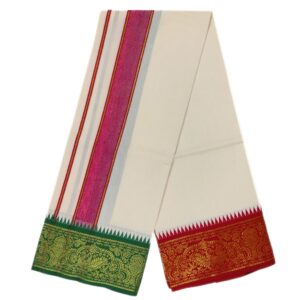 Cream Color Cotton Jacquard 2 Meter Lungi/Dhoti