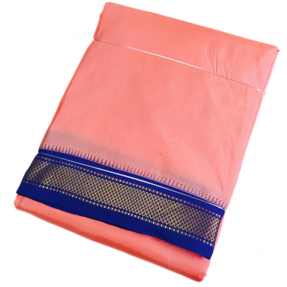 Kanakambaram Color Mayilkan Border Pure Silk Dhoti Towel Set