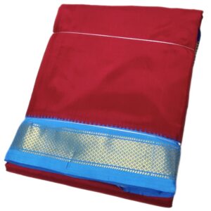 Kumkum Color Mayilkan Border Pure Silk Dhoti Towel Set