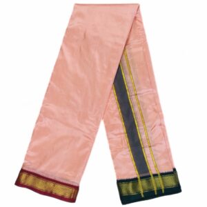 Skin Color Mayilkan Border Pure Silk Dhoti Towel Set