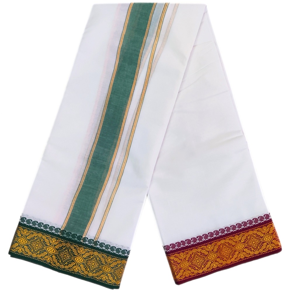 Flower Jacquard Fancy Border Dhoti
