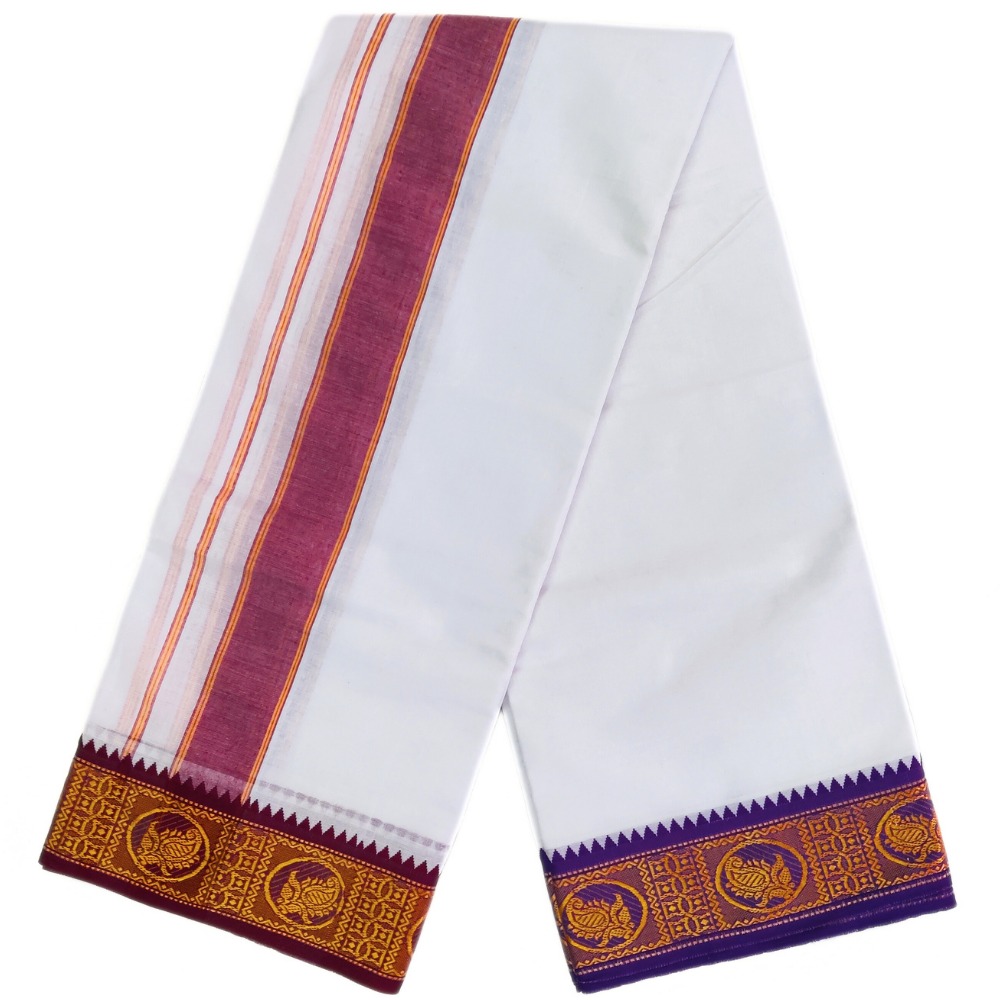 Leaf Jacquard Fancy Border Dhoti