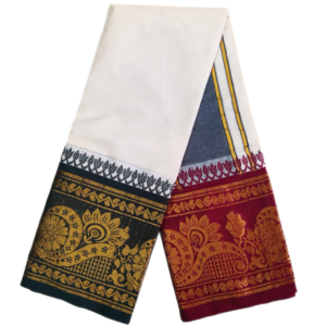 Aandavar Jacquard Flower Designed Border Dhoti