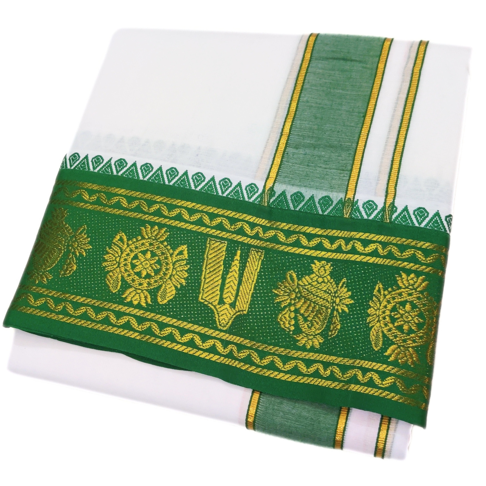 Namam Design Cotton White Dhoti
