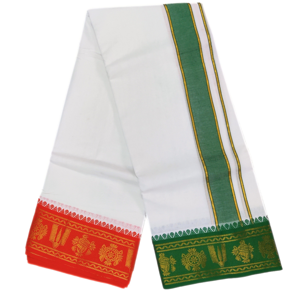 Namam Design Cotton White Dhoti