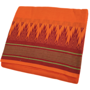 Orange Fancy Gundanji Temple Border Dhoti