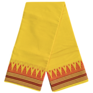 Lemon Yellow Fancy Gundanji Temple Border Dhoti