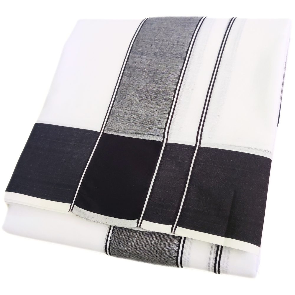 Black Border Cotton White Dhoti