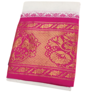 Flower Designed 10 Inch Border Dhoti