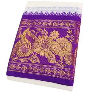 Flower Designed 10 Inch Border Dhoti