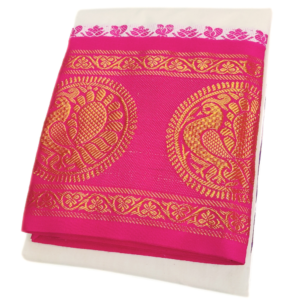 Alangar Elephant Designed 10 Inch Border Dhoti