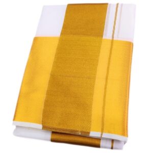 8 Inch White Cotton Zarigai Dhoti Set
