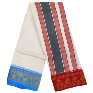5 Inch Jacquard KM Half White Dhoti