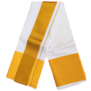 8 Inch White Cotton Zarigai Dhoti Set