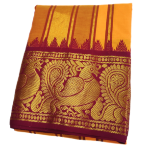 Mango Yellow Color Annam Designed Jacquard Dhoti