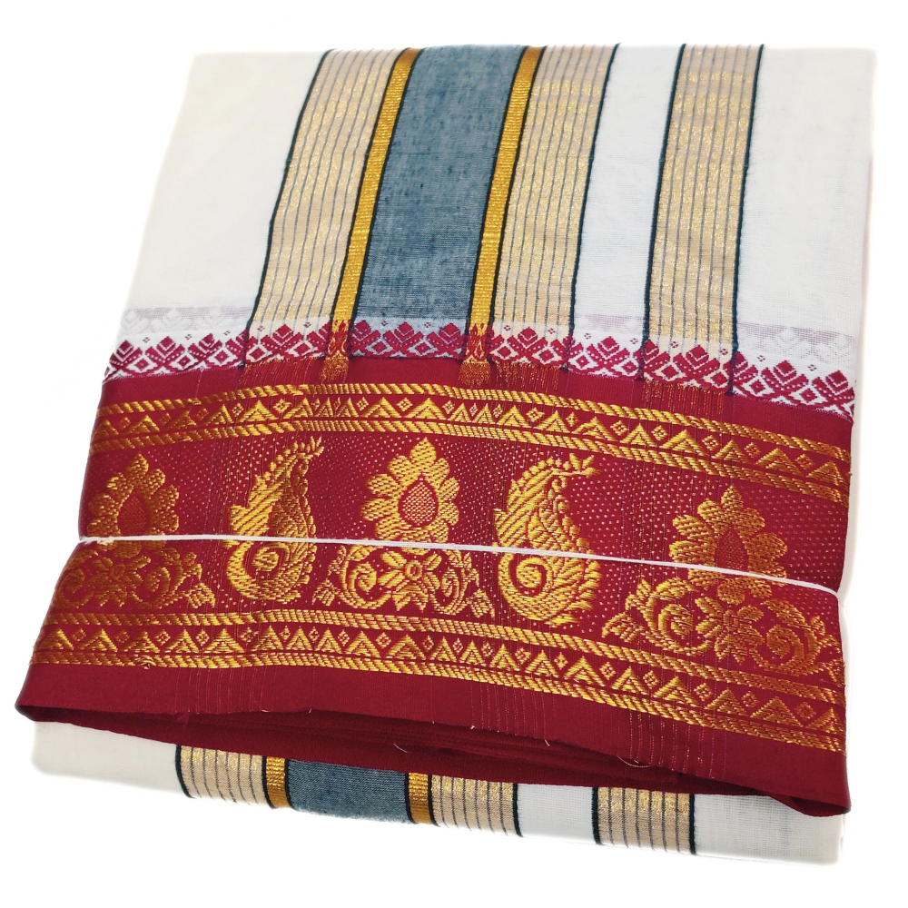 Jacquard Border Dhoti With Special Kanchi Mundhi