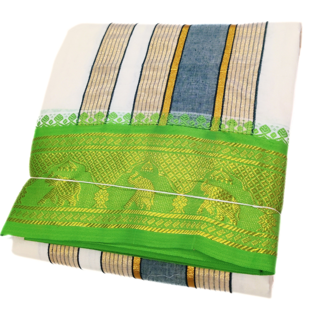 Jacquard Border Dhoti With Special Kanchi Mundhi