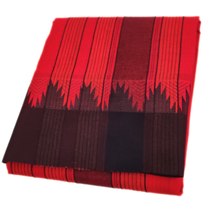 Vaishnava Thalampoo With Black Border Dhoti Towel Set