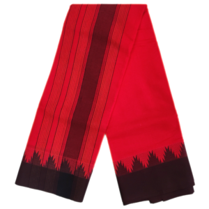Vaishnava Thalampoo With Black Border Dhoti Towel Set
