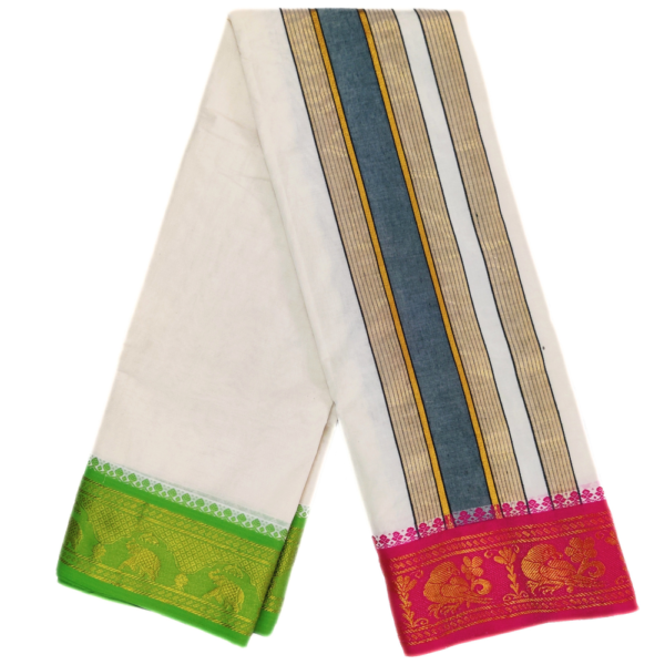 Jacquard Border Dhoti With Special Kanchi Mundhi - Image 3