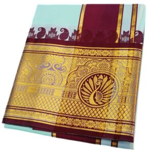 Rexona Color Premium Karishma Soft Silk 9 Inch Border Dhoti
