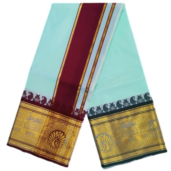 Rexona Color Premium Karishma Soft Silk 9 Inch Border Dhoti - Image 2