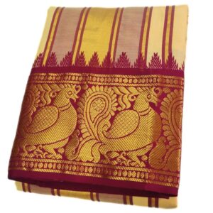 Cream Color Annam Designed Jacquard Dhoti